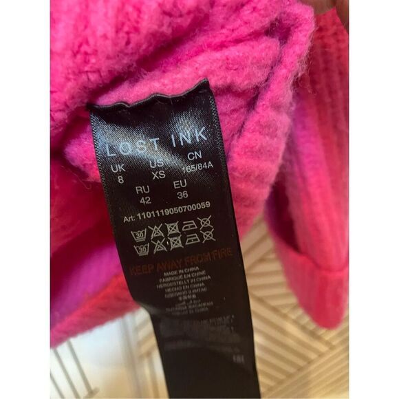 Lost Ink x ASOS Hot Pink Sweater Size XS - Picture 6 of 7